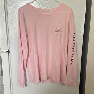 Vineyard Vines Large Light Pink Logo Long Sleeve